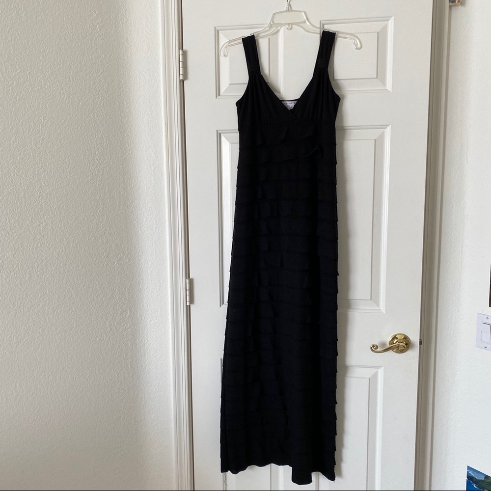 Max Studio black layered maxi dress